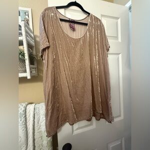 Johnny Was Velvet/Silk Beige Women's Blouse